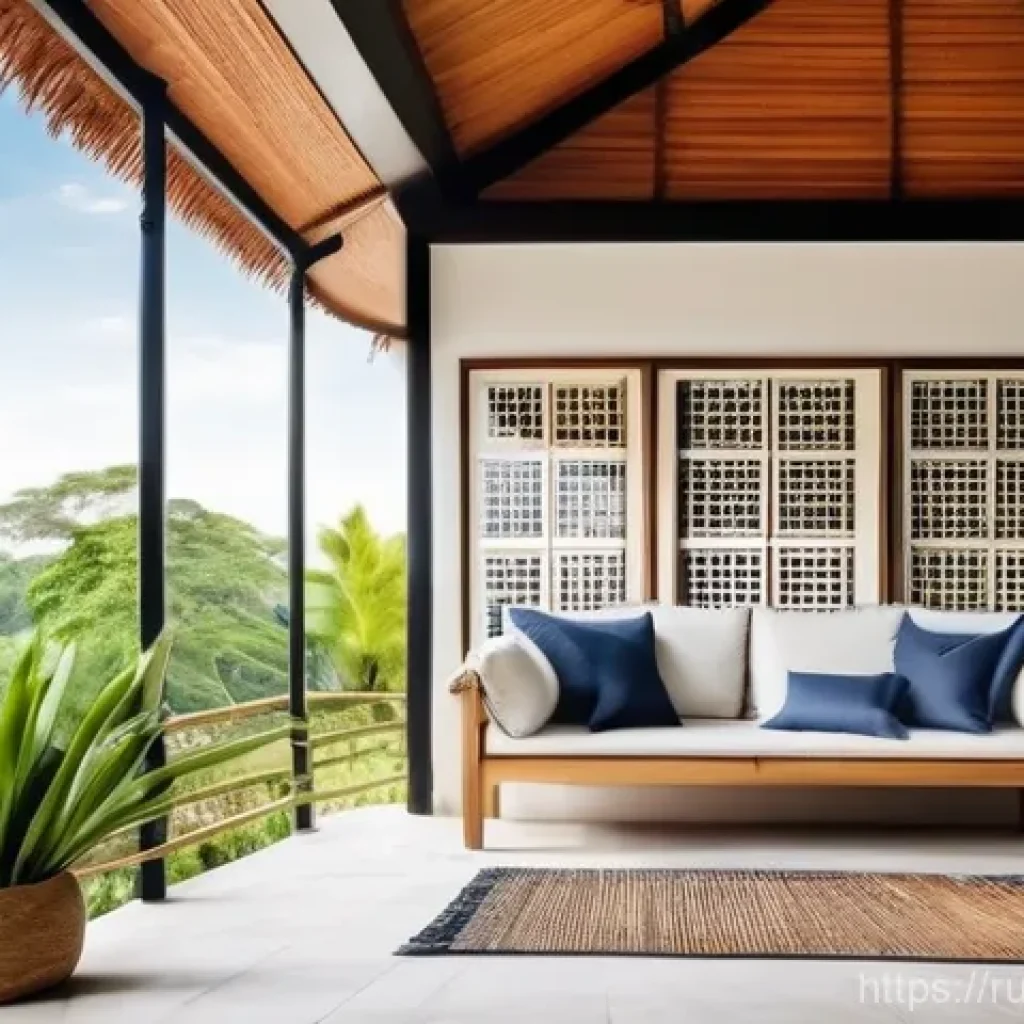 벵골어 어휘 차용어 - **Prompt: A serene and inviting single-story bungalow, inspired by traditional Bengali architecture,...