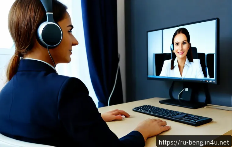 벵골어 통번역 - Photorealistic professional Bengali interpreter assisting a Russian-speaking businesswoman during a ...
